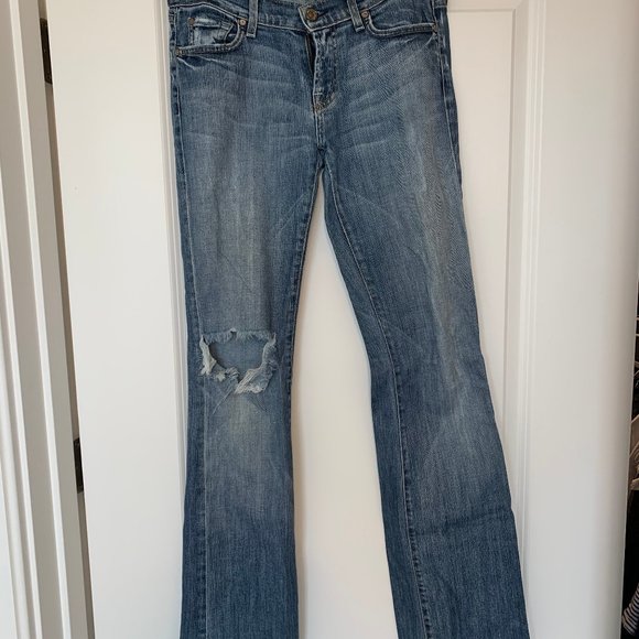 7 for all Mankind women's denim bootcut jeans size 29 - Picture 3 of 7